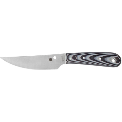 Spyderco, Bow River, 4.36" Fixed Blade Knife, Black/White G10, Includes Sheath FB46GP