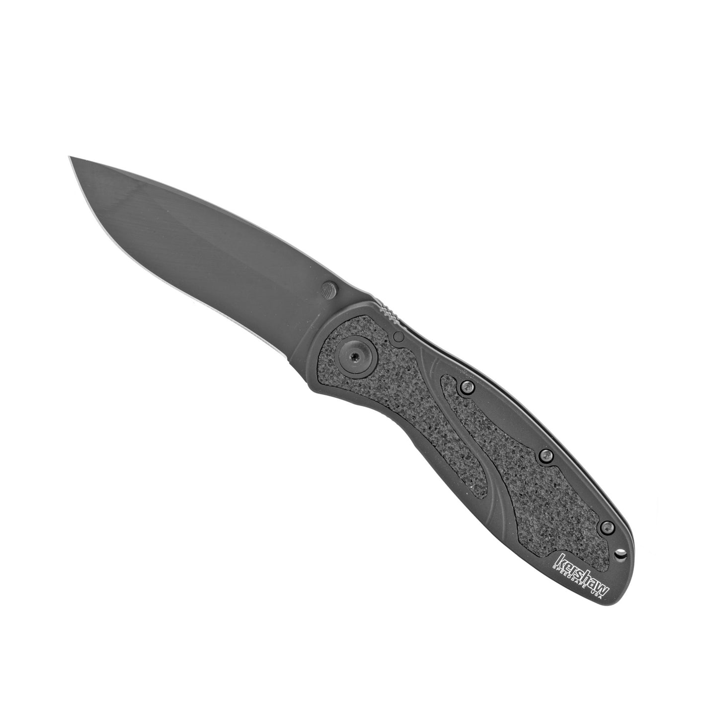 Kershaw Blur 3.375" Folding Knife Drop Point Plain Edge Aluminum Handle  1670BLK