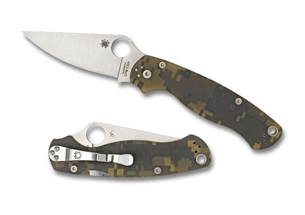Spyderco Para 2 Folder Knife 3.44 in Plain Edge Digi Camo G-10 Handle C81GPCMO2