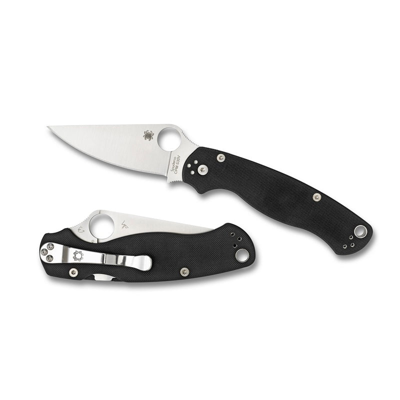 Spyderco Para 2 Folder Knife 3.44 in Plain Edge Black G-10 Handle C81GP2
