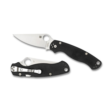 Spyderco Para 2 Folder Knife 3.44 in Plain Edge Black G-10 Handle C81GP2