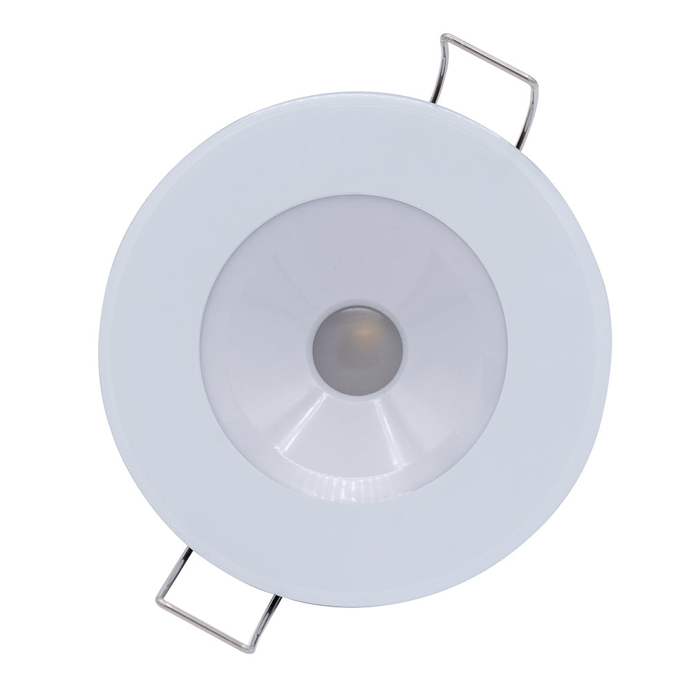 Lumitec Illusion Flush Mount LED Down Light 2.5in Diameter - Warm White - Dimming - White Housing  117129