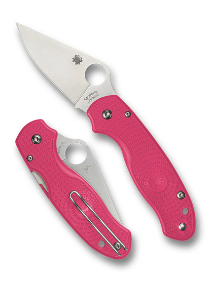 Spyderco, Para 3 Lightweight, Folding Knife, Plain Edge, Pink FRN Handle, Satin Finish, Silver, 2.92" Blade Length, CTS BD1N Steel C223PPN