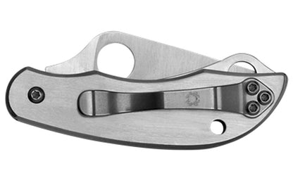 Spyderco, ClipiTool, 2" Folding Knife, 8Cr13MoV, Plain, Bottle Opener & Screwdriver, Circle Thumb Hole/Pocket Clip, Stainless C175P