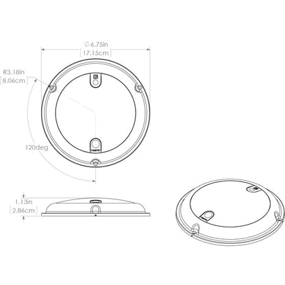 Lumitec TouchDome - Dome Light - Polished SS 2-Color White/Red Dimming  101098
