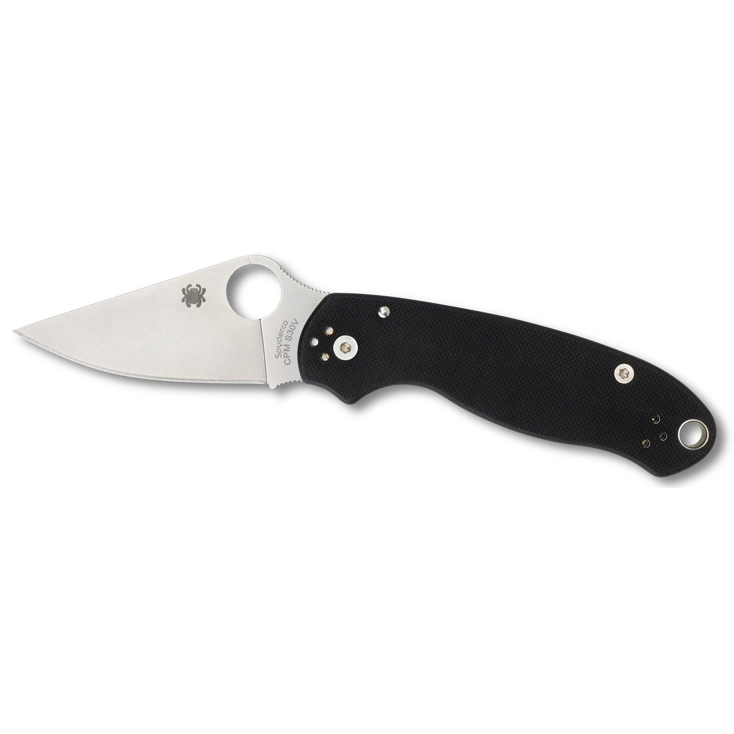 Spyderco Para 3 Folding Knife 2.95" Blade CPM-S30V Steel Plain Edge Black G10 Handle C223GP