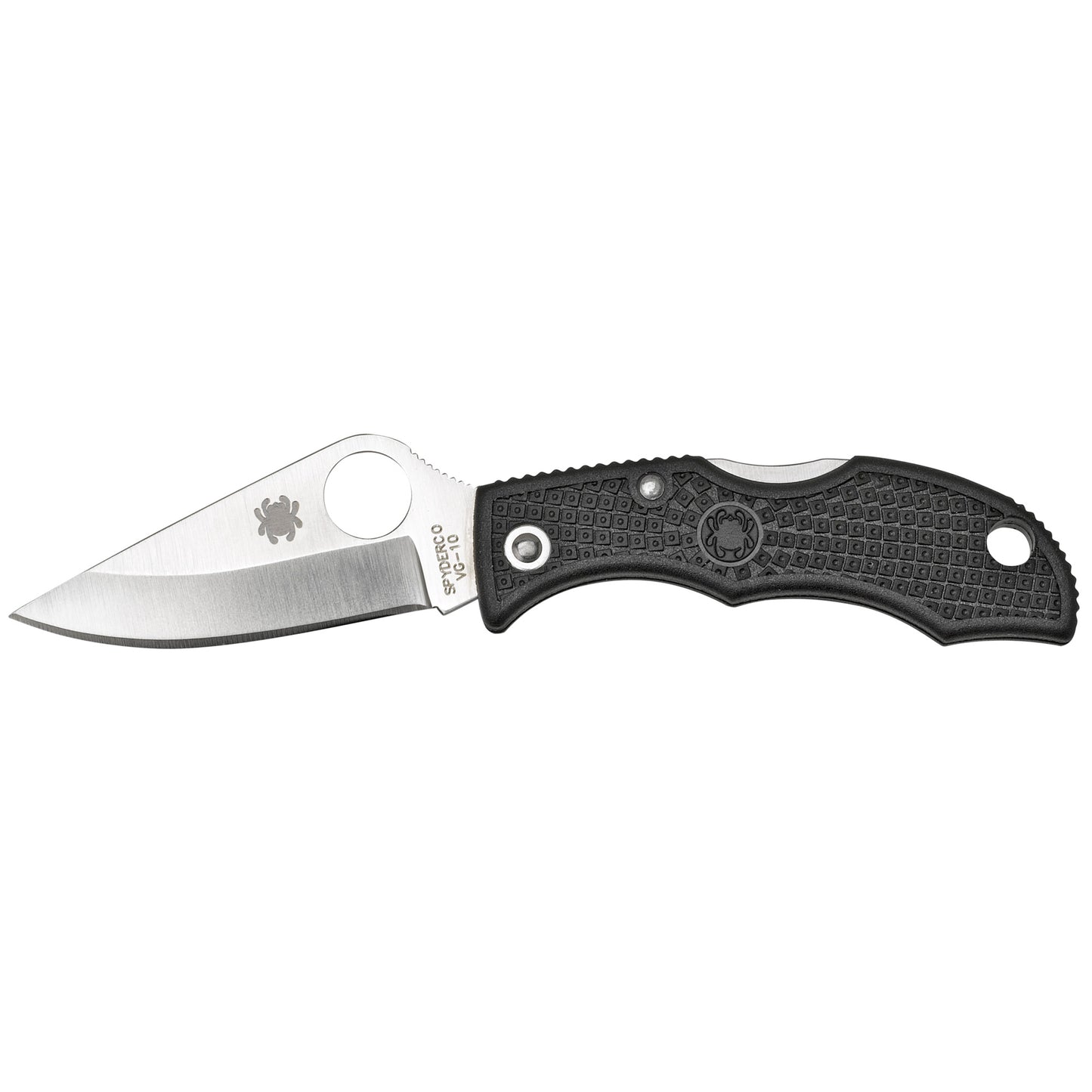 Spyderco Ladybug 3 Folder Knife 1.938" Plain Edge Black FRN Handle  LBKP3