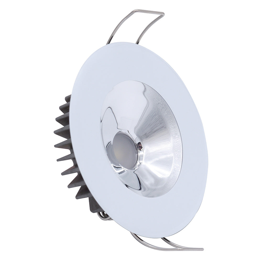 Lumitec Illusion Flush Mount LED Down Light - Spectrum RGBW - Cool White - White Housing - Chrome Reflector  117137