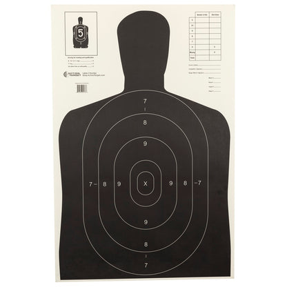 Action Target B-27E Economy Target Black Silhouette 23" x 35"  100 Per Box