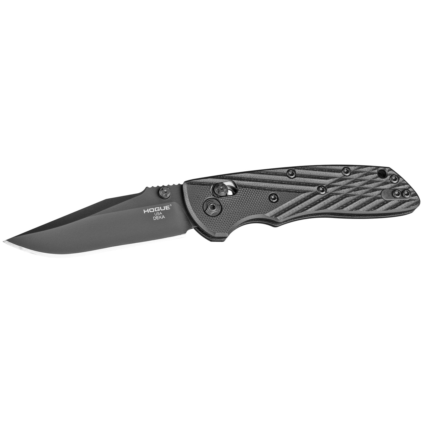 Hogue Deka Folding Knife CPM-20CV Plain Edge 3.25" Clip Point Blade  24276