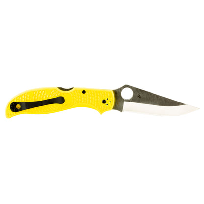 Spyderco, Stretch 2 Lightweight Salt, Folding Knife, Plain Edge, Yellow FRN Handle, Satin Finish, Silver, 3.95" Blade Length, H-2 Steel C258PYL