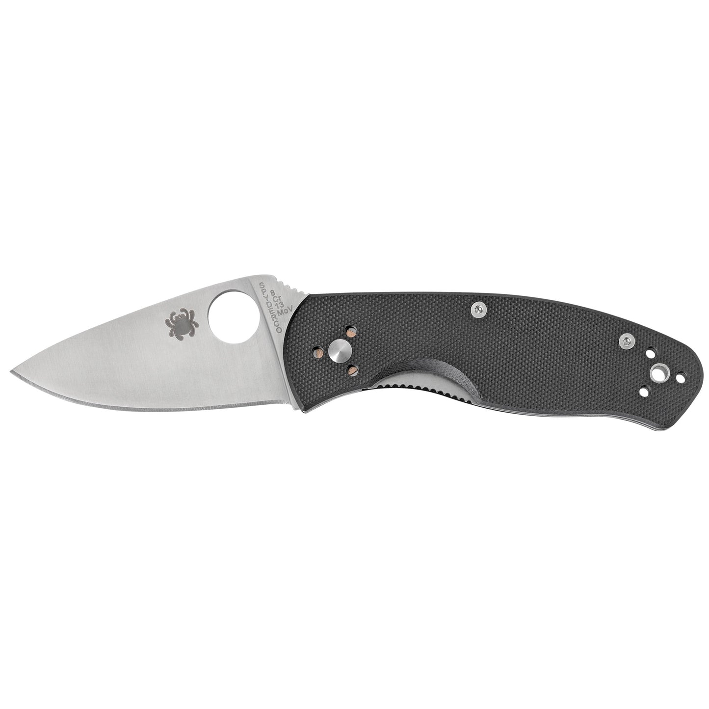 Spyderco Persistence 2.75" Folding Knife Clip Point Plain Edge 8Cr13MoV/Satin Black G10 Handle Lock Blade/Pocket Clip C136GP