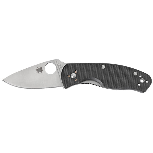 Spyderco Persistence 2.75" Folding Knife Clip Point Plain Edge 8Cr13MoV/Satin Black G10 Handle Lock Blade/Pocket Clip C136GP