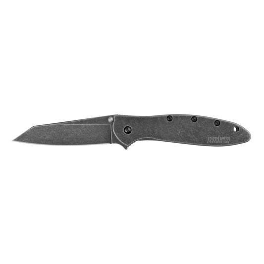 Kershaw RANDOM LEEK-BLACKWASH Folding Knife Plain Edge Tanto 3" Blade  1660RBW