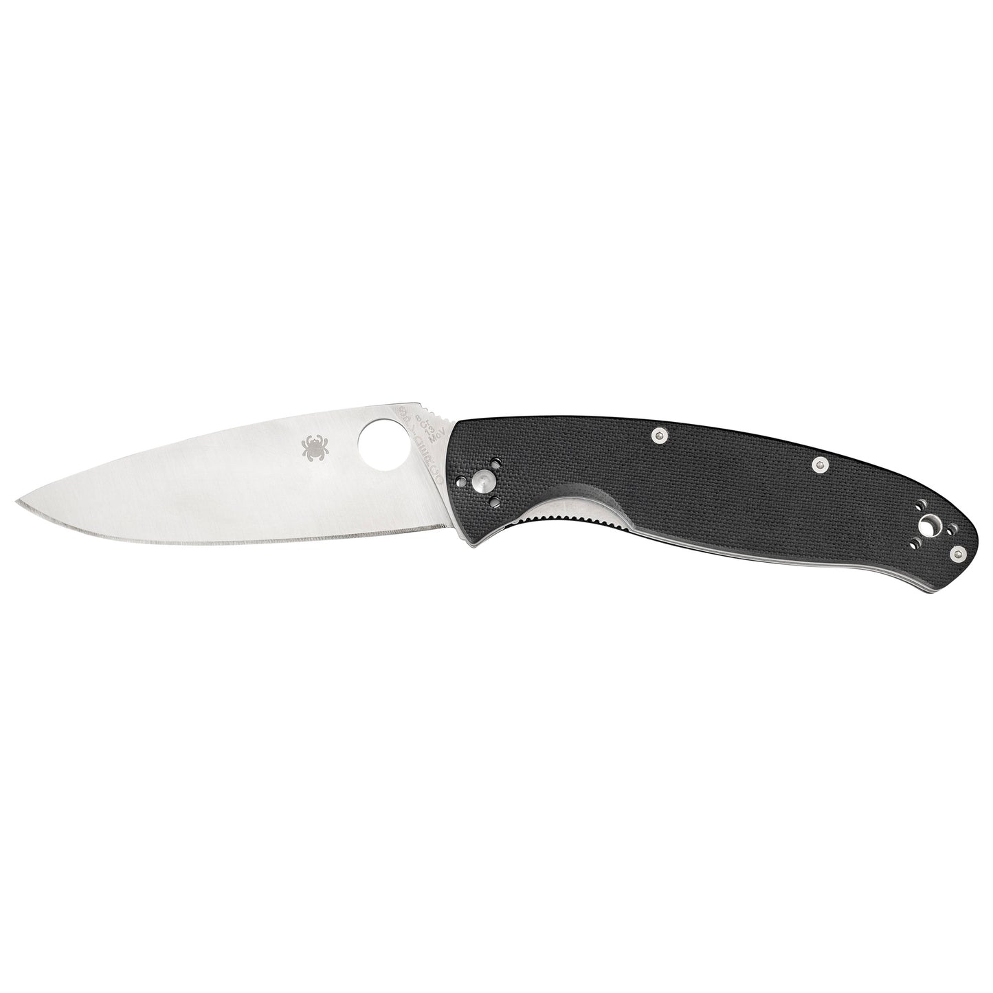 Spyderco Resilience Folder Knife 4.2" Blade Plain Edge, Black G-10 Handle C142GP