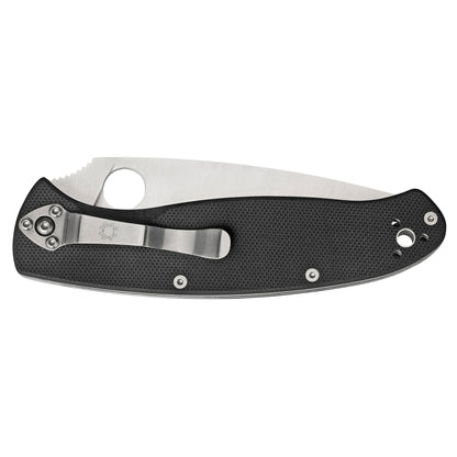 Spyderco Resilience Folder Knife 4.2" Blade Plain Edge, Black G-10 Handle C142GP