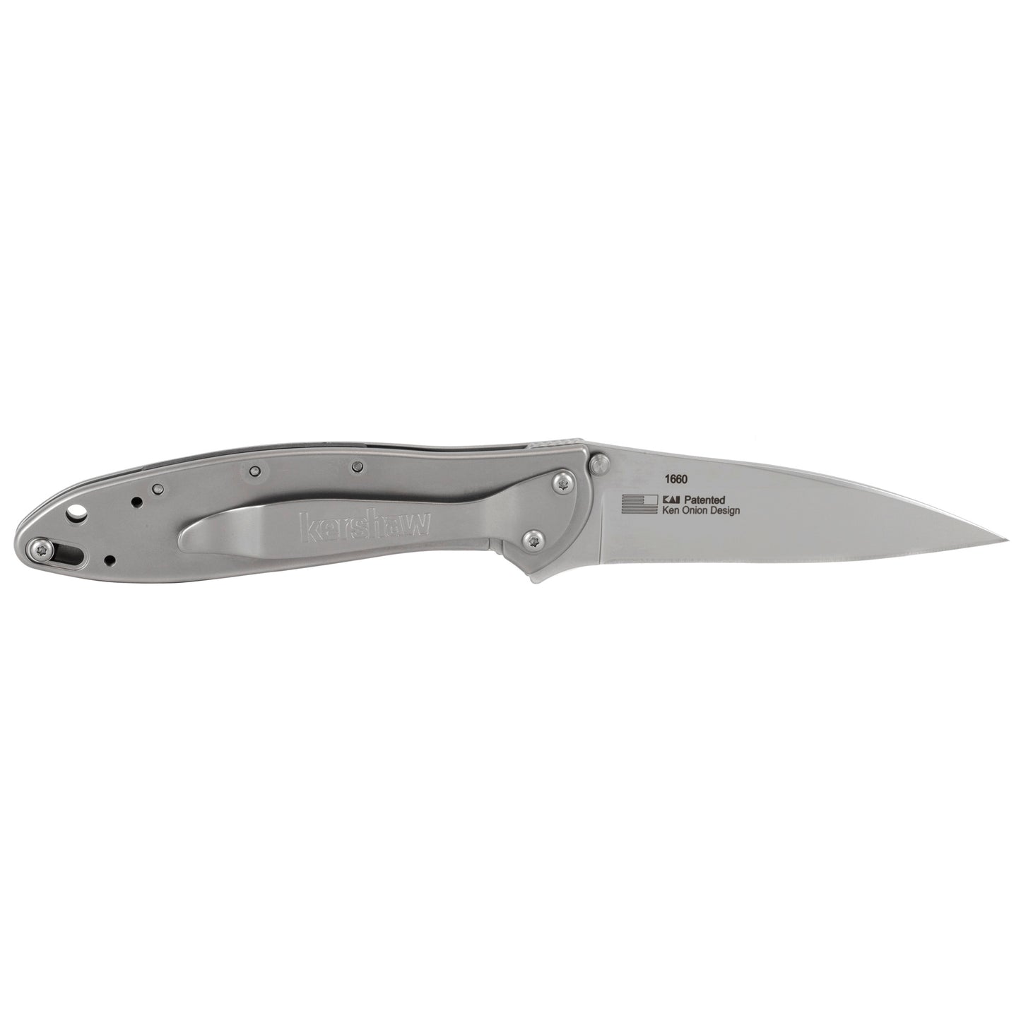 Kershaw Leek Assisted 3.0 in Bead Blast Plain Edge Stainless Steel Handle  1660