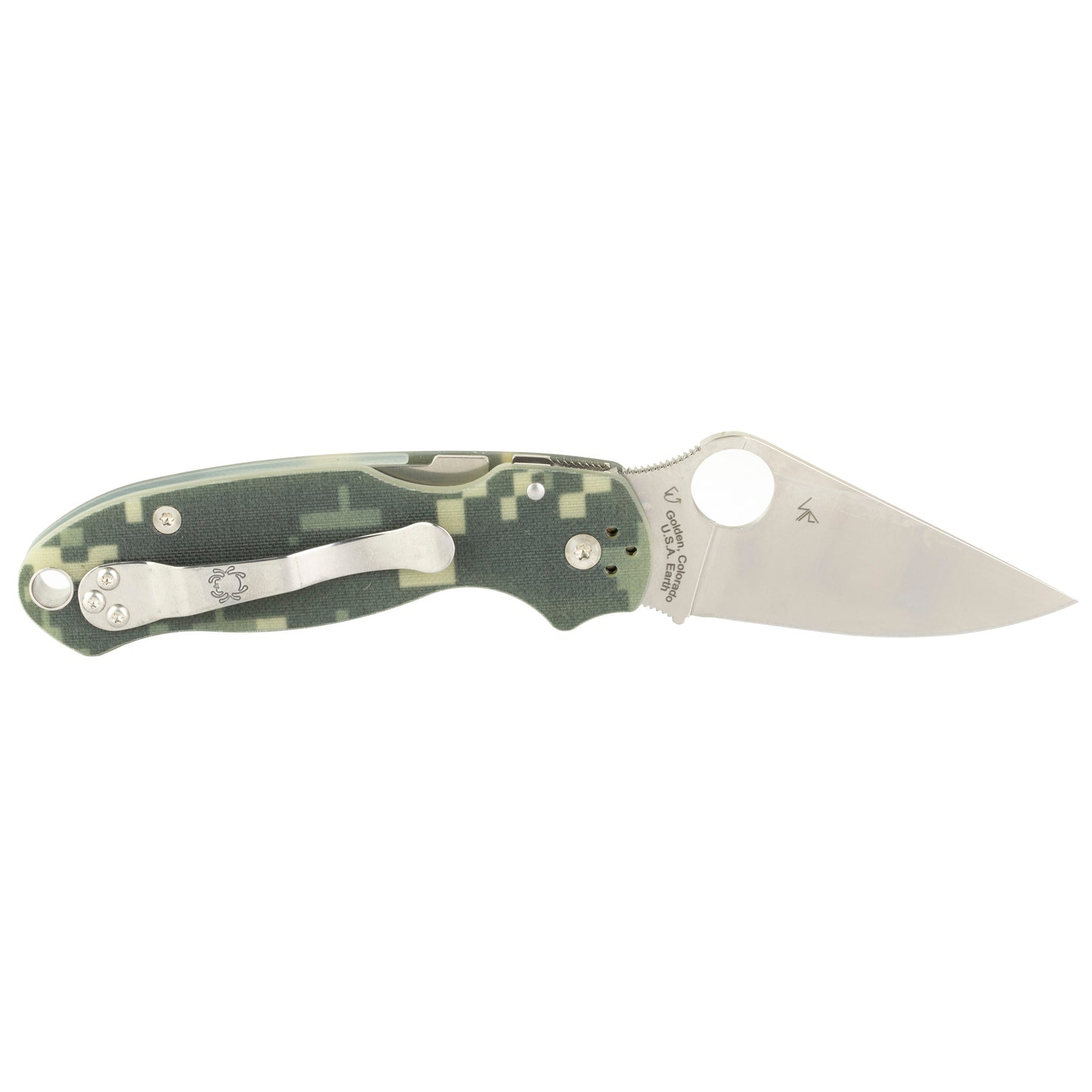 Spyderco Para 3 Folder Knife 2.95" Plain Digi Camo G-10 Handle  C223GPCMO