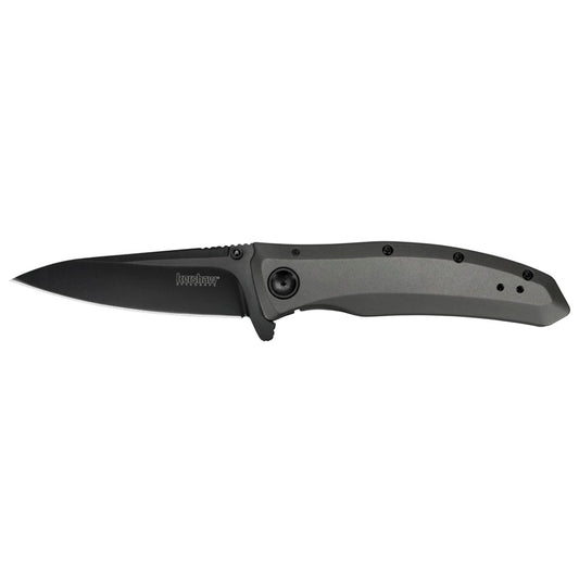 Kershaw GRID Folding Knife 8Cr13MoV black-oxide Plain Edge Drop Point 3.7"  2200