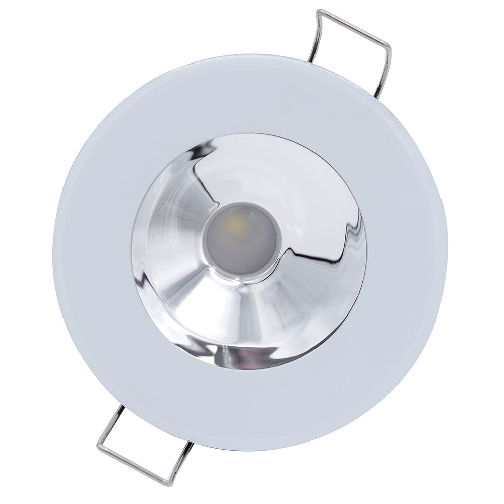 Lumitec Illusion Flush Mount LED Down Light - Spectrum RGBW - Cool White - White Housing - Chrome Reflector  117137