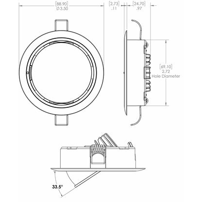 Lumitec Mirage Positionable Down Light - Spectrum RGBW Dimming - Polished Bezel 115117