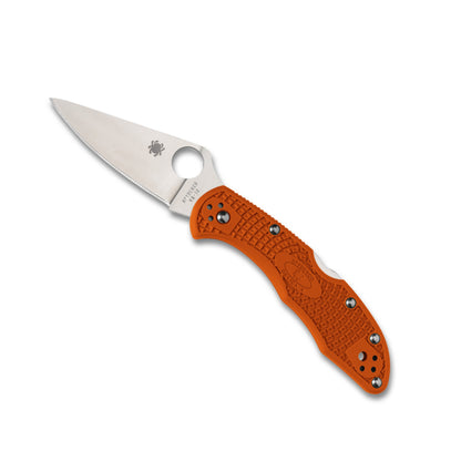 Spyderco Delica 4 Folding Knife VG-10 Blade Steel Plain Edge Orange FRN Handle C11FPOR
