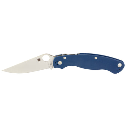 Spyderco, Military 2, Folding Knife, 4" Drop Point Blade, CPM SPY27 Blade, 9.51" Overall Length, Compression Lock, Satin Finish, Silver Blade, Cobalt Blue G-10 Handle C36GPCBL2