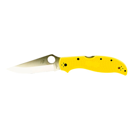 Spyderco, Stretch 2 Lightweight Salt, Folding Knife, Plain Edge, Yellow FRN Handle, Satin Finish, Silver, 3.95" Blade Length, H-2 Steel C258PYL