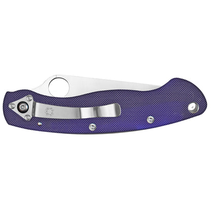 Spyderco Military Model 4" Folding Knife CPMS110V Plain Edge Blade Dark Blue G-10 Handle C36GPDBL