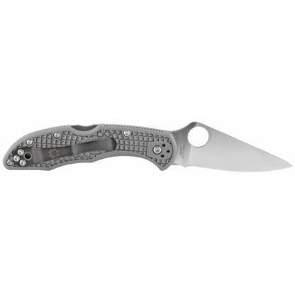 Spyderco Delica 4 Folder Knife 2.88 in Plain Edge, Gray FRN Handle C11FPGY