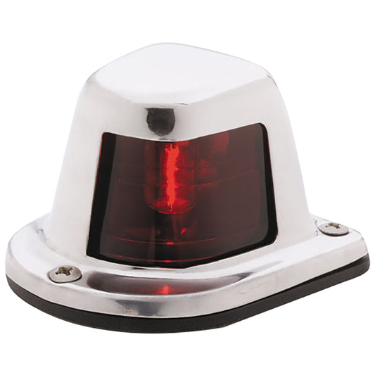 Attwood 1-Mile Deck Mount, Red Sidelight - 12V - Stainless Steel Housing 66319R7