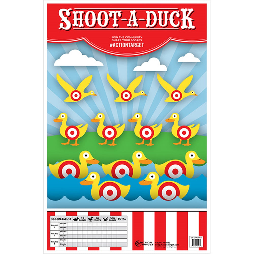 Action Target Shoot-A-Duck Target Multi Color 23"x35" 100 Pack  GS-CARDUCK-100